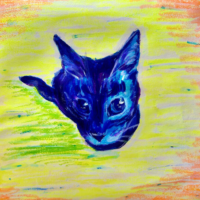 stop staring at me with them big ol&#39; eyes - 12x12, tempera and acrylic on bristol board