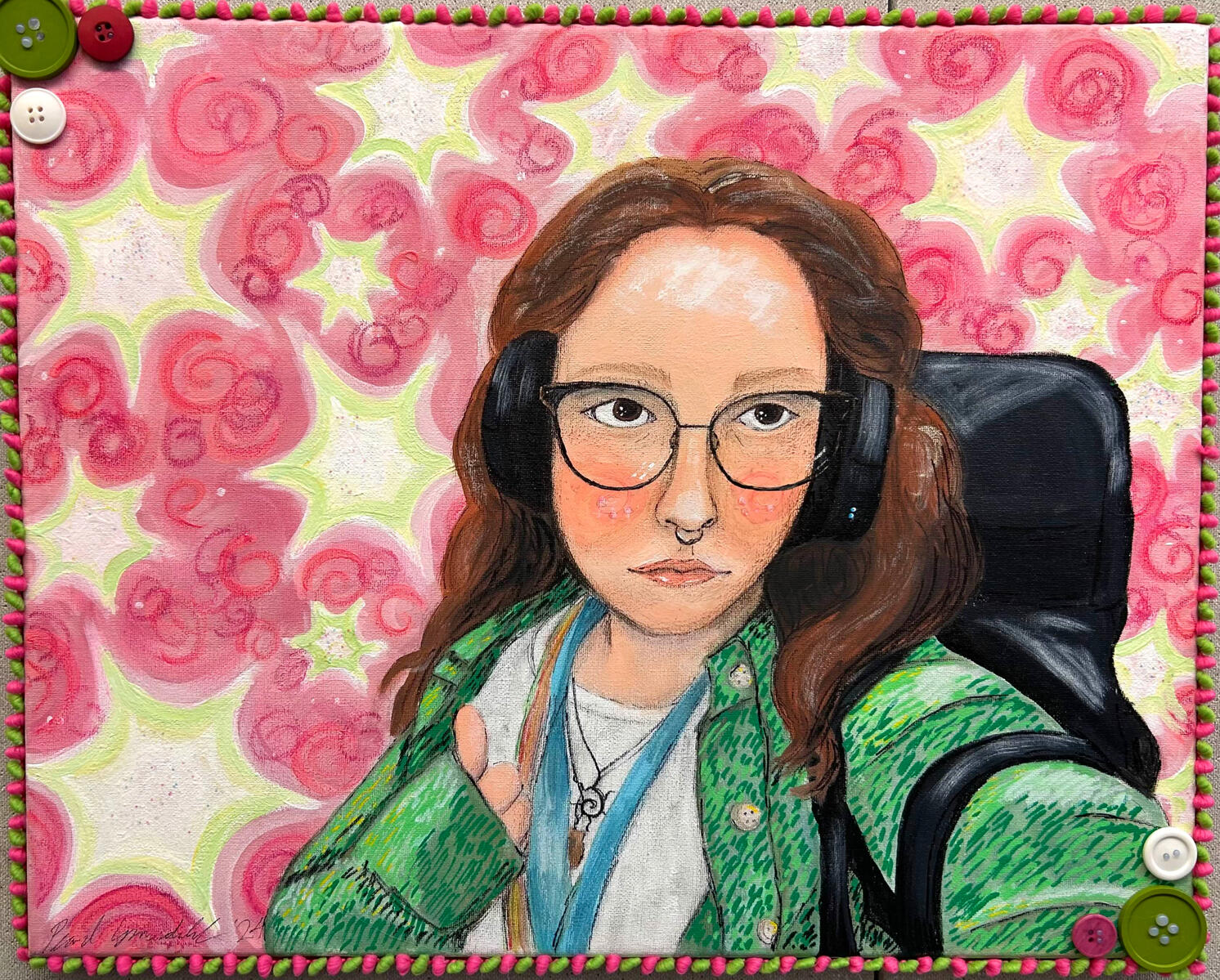 pearl moon (2024) - 16x20; mixed media on canvas; assignment