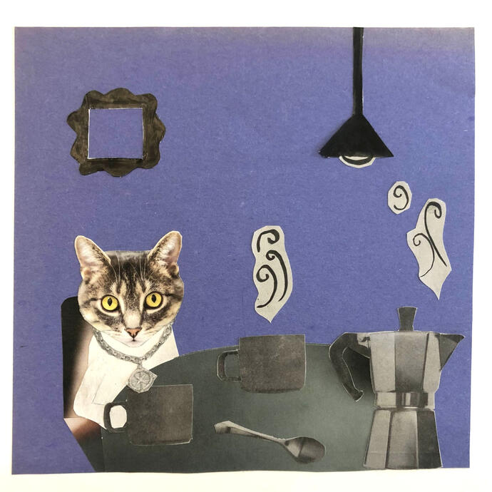 cat cafe - collage; assignment