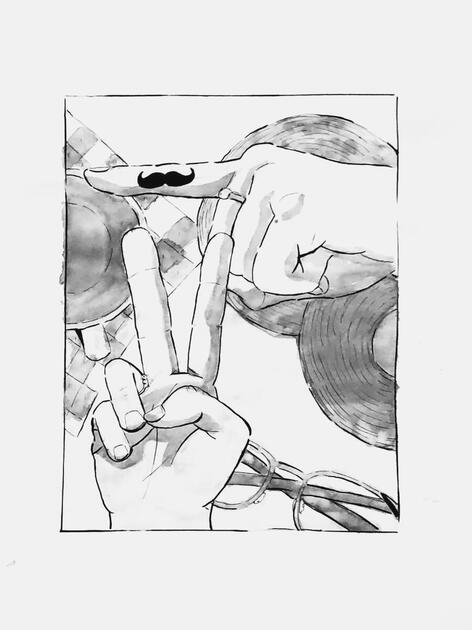 hip (2024) - ink on paper; assignment